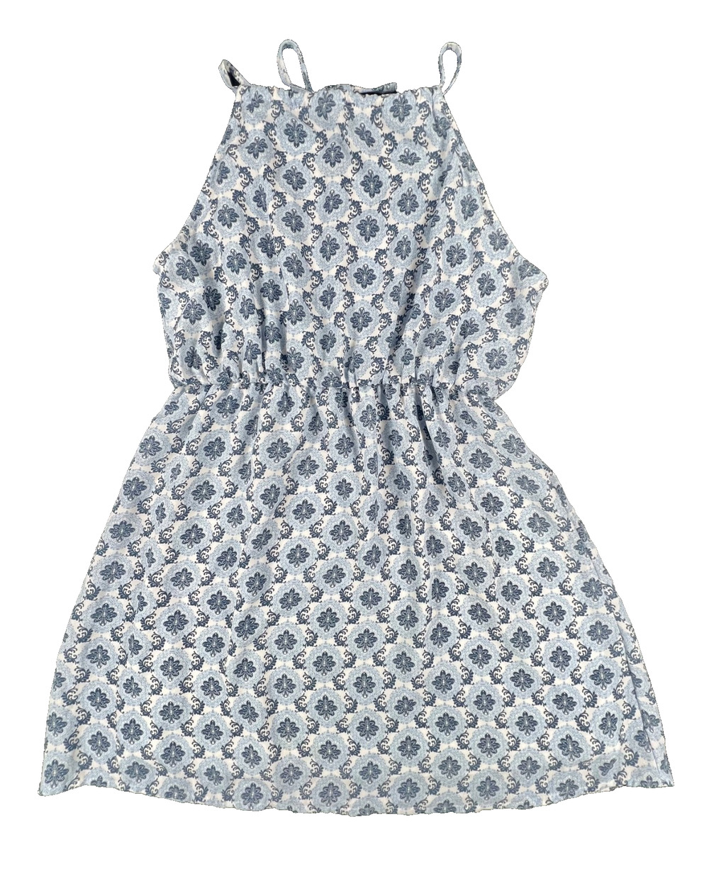 Anthropologie Paper Crane Sun Dress in Blue/White Floral Print (Women's M)